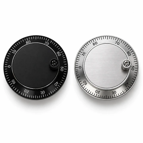 Black and silver CNC MPG handwheels viewed from the front